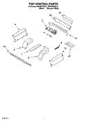 TOP VENTING PARTS Diagram and Parts List for RS696PXGB12  Whirlpool Range