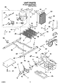 UNIT PARTS Diagram and Parts List for KSRG22FKSS15  KitchenAid Refrigerator