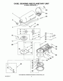 CASE, GEARING AND PLANETARY UNIT Diagram and Parts List for 5KSM156PSBCA4  KitchenAid Mixer