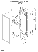 REFRIGERATOR DOOR PARTS Diagram and Parts List for 3XES0FHGNS00  Whirlpool Refrigerator