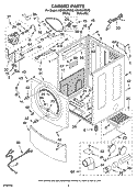 CABINET PARTS Diagram and Parts List for KGHS01PMT2  KitchenAid Dryer