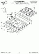 COOKTOP PARTS Diagram and Parts List for WFG381LVQ0  Whirlpool Range
