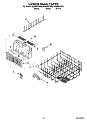 LOWER RACK PARTS, OPTIONAL PARTS (NOT INCLUDED) Diagram and Parts List for GU3600XTSY2  Whirlpool Dishwasher