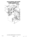 DRYER SUPPORTS AND WASHER CABINET H Diagram and Parts List for LT5004XMW0  Whirlpool Washer Dryer Combo
