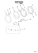 DOOR PARTS Diagram and Parts List for LHW0050PQ0  Whirlpool Washer