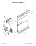 INNER DOOR PARTS Diagram and Parts List for IUD8500BX0  Whirlpool Dishwasher