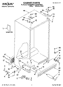 CABINET PARTS Diagram and Parts List for ID5HHEXTQ00  Whirlpool Refrigerator