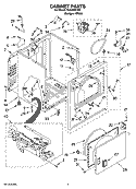 CABINET PARTS Diagram and Parts List for IGD4400TQ0  Inglis Dryer
