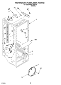 REFRIGERATOR LINER PARTS Diagram and Parts List for 7ED5FTGXKT02  Whirlpool Refrigerator
