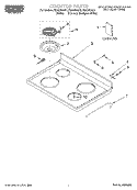 COOKTOP, LITERATURE Diagram and Parts List for FES330GQ1  Roper Range