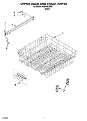UPPER RACK AND TRACK PARTS Diagram and Parts List for KUDJ02CRBS3  KitchenAid Dishwasher
