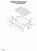 DRAWER & BROILER PARTS Diagram and Parts List for RF111PXSW3  Whirlpool Range