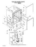 TUB AND FRAME PARTS Diagram and Parts List for KUDE60SXSS3  KitchenAid Dishwasher