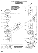 PUMP AND MOTOR Diagram and Parts List for DU8960XY0  Whirlpool Dishwasher