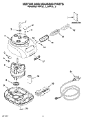 MOTOR AND HOUSING PARTS Diagram and Parts List for 4KFP720WH2  KitchenAid Food Processor
