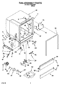 TUB ASSEMBLY PARTS Diagram and Parts List for IRD6750D0  Inglis Dishwasher