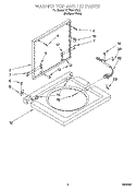 WASHER TOP AND LID PARTS Diagram and Parts List for YLTE5243DQ2  Whirlpool Washer Dryer Combo