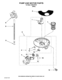 PUMP AND MOTOR PARTS Diagram and Parts List for IUD6100YW1  Whirlpool Dishwasher
