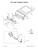 TOP AND CONSOLE PARTS Diagram and Parts List for WED94HEAW0  Whirlpool Dryer