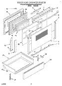 DOOR AND DRAWER Diagram and Parts List for KESC307BWH3  KitchenAid Range