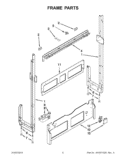 FRAME PARTS Diagram and Parts List for WDF550SAAW0  Whirlpool Dishwasher