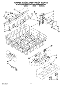 UPPER RACK AND TRACK PARTS Diagram and Parts List for KUDT03FTBL0  KitchenAid Dishwasher