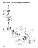 BRAKE, CLUTCH, GEARCASE, MOTOR AND PUMP Diagram and Parts List for LSR5233AN0  Whirlpool Washer