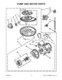 PUMP AND MOTOR PARTS Diagram and Parts List for KUDC10FXBL6  KitchenAid Dishwasher