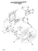 DISPENSER FRONT Diagram and Parts List for 3XKGN7050W01  Whirlpool Refrigerator