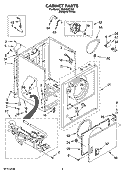 CABINET PARTS Diagram and Parts List for RGD4300TQ0  Roper Dryer