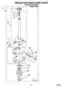 BRAKE AND DRIVE TUBE PARTS Diagram and Parts List for CAW2762KQ1  Whirlpool Washer