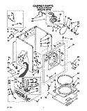 CABINET Diagram and Parts List for LGT5434AQ0  Whirlpool Dryer