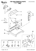 TOP AND CONSOLE PARTS Diagram and Parts List for YWED6200SW1  Whirlpool Dryer