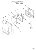 OVEN DOOR Diagram and Parts List for KEBS147DBL8  KitchenAid Wall Oven