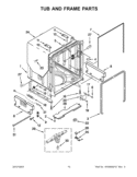 TUB AND FRAME PARTS Diagram and Parts List for KUDS30IBBT1  KitchenAid Dishwasher