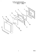 OVEN DOOR Diagram and Parts List for KEMI301GBL0  KitchenAid Microwave Oven Combo