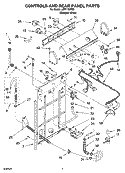 CONTROLS AND REAR PANEL PARTS Diagram and Parts List for LSR7133PQ0  Whirlpool Washer