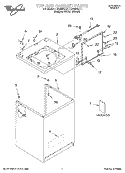 TOP AND CABINET, LITERATURE Diagram and Parts List for LSQ9564JT1  Whirlpool Washer