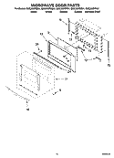 MICROWAVE DOOR PARTS Diagram and Parts List for GMC305PRS01  Whirlpool Microwave Oven Combo