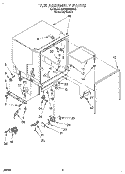 TUB ASSEMBLY Diagram and Parts List for GDP8500XBN0  Whirlpool Dishwasher