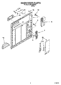 INNER DOOR PARTS Diagram and Parts List for DP940PWPQ1  Whirlpool Dishwasher