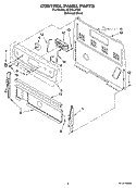 CONTROL PANEL PARTS Diagram and Parts List for RF272LXTD2  Whirlpool Range