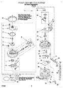 PUMP AND MOTOR Diagram and Parts List for DU925QWDB3  Whirlpool Dishwasher