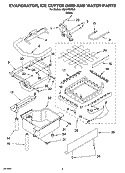 EVAPORATOR ICE CUTTER GRID AND WATER PARTS Diagram and Parts List for JEACS50SL8  Whirlpool Ice Maker