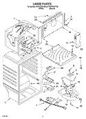 LINER Diagram and Parts List for ET8WTMXKQ00  Whirlpool Refrigerator