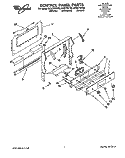CONTROL PANEL Diagram and Parts List for SF367PEYB2  Whirlpool Range