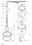 AGITATOR, BASKET AND TUB PARTS Diagram and Parts List for MGT3800TW1  Maytag Washer Dryer Combo