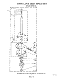 BRAKE AND DRIVE TUBE Diagram and Parts List for LA6150XTF0  Whirlpool Washer