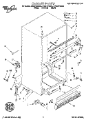 CABINET Diagram and Parts List for ET25DQRBN01  Whirlpool Refrigerator