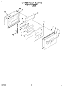 OVEN DOOR Diagram and Parts List for SB100PEDB1  Whirlpool Wall Oven